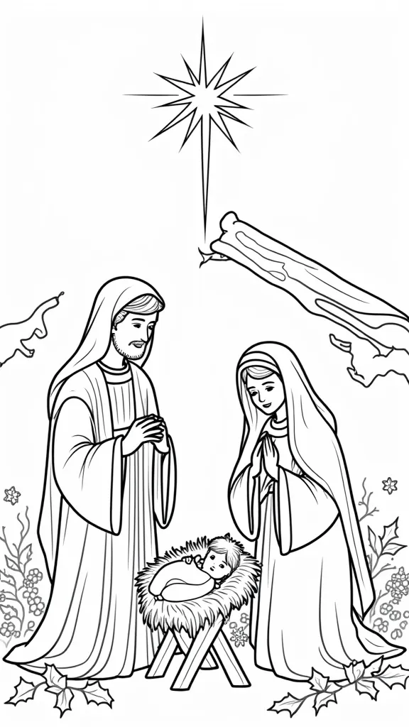 coloriages de Noël biblique